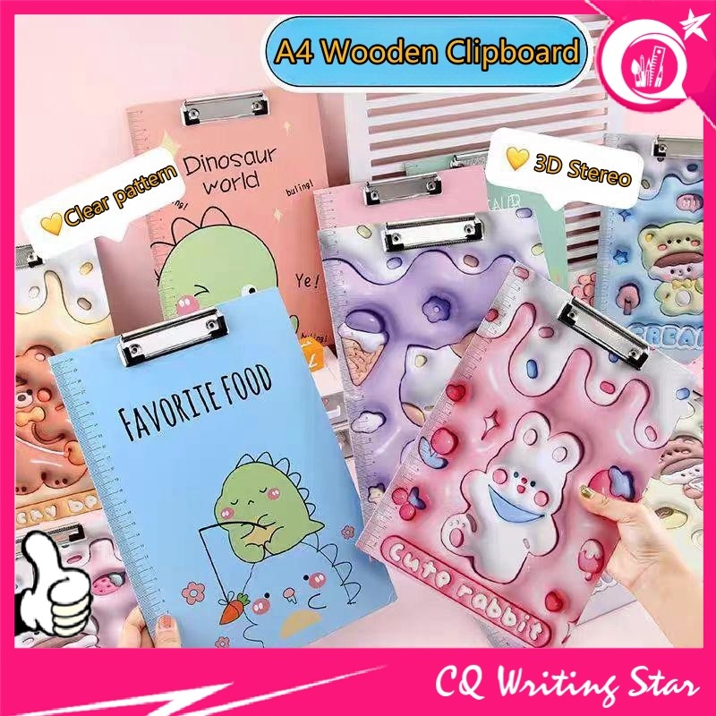 3D Kid Cartoon File Clip A4 Clipboard Document Folder School Stationery ...