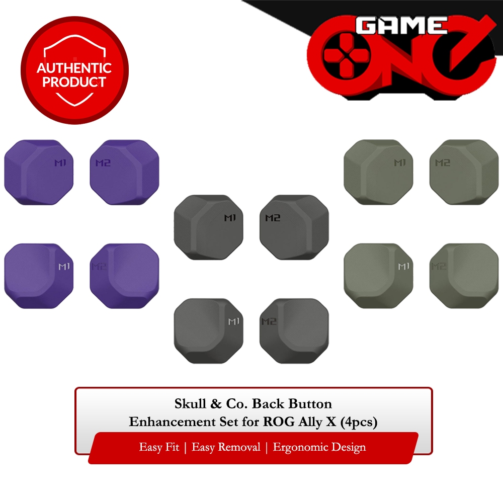 Skull & Co. Back Button Enhancement Set – 4 Delig, Ergonomisch, Gripverbetering Voor ROG Ally X, Zwart