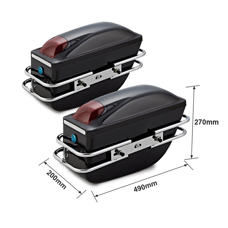 Motorcycle Saddle Bag Side Box Universal Motorcycle Box Hard ABS With ...