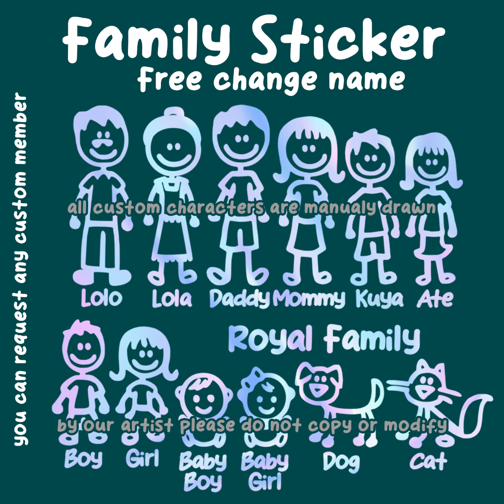Family Car Sticker reflective CUSTOMIZED name | Shopee Philippines