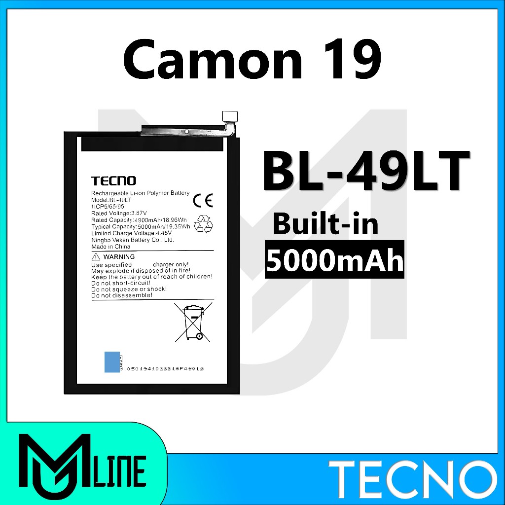 Tecno Camon 19 BL-49LT CL6N | Shopee Philippines