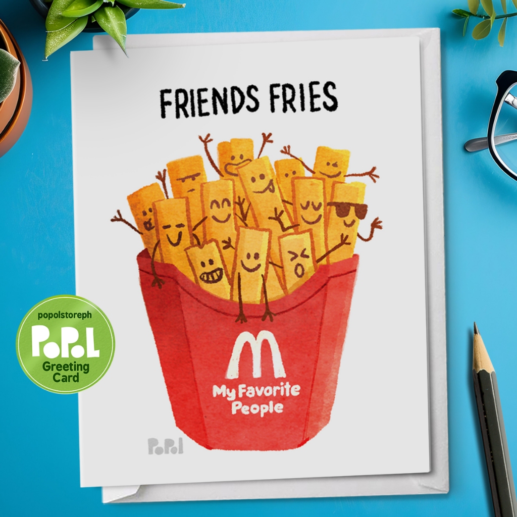 Popol - Friends Fries- Greeting Card Cute Funny Sweet Love Friendship ...