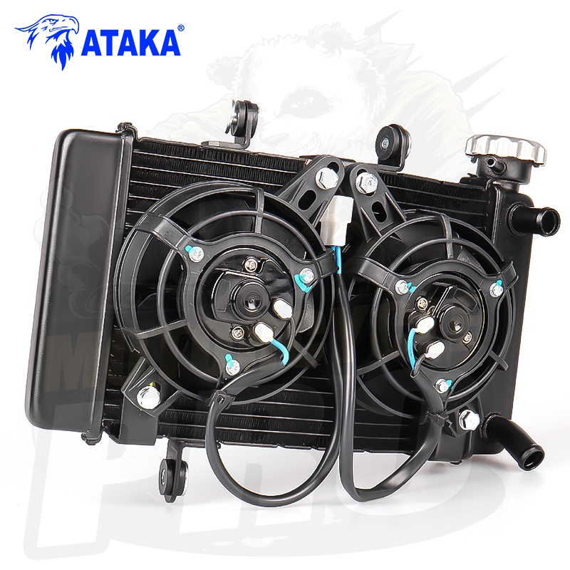 ATAKA Double Radiator Cooling Water Tank 570ML Motorcycle Condenser ...