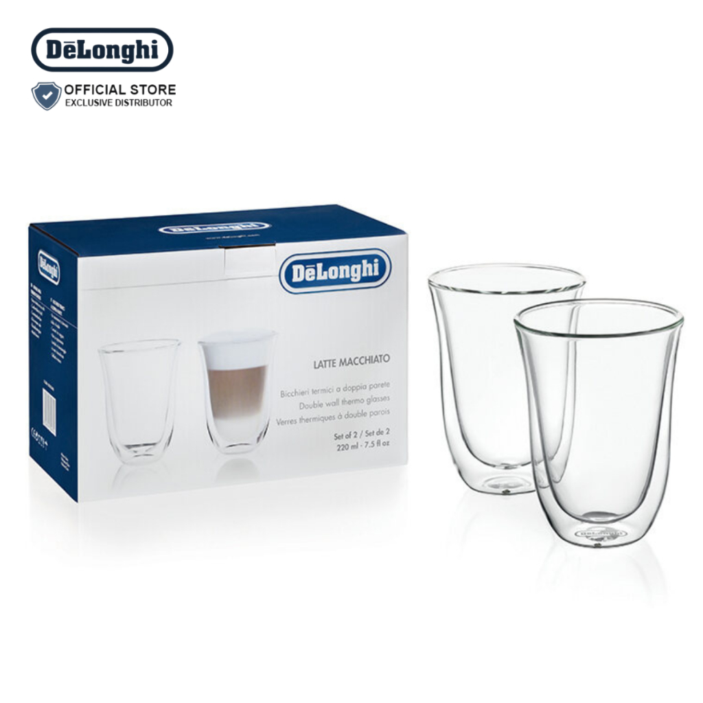 DeLonghi Double Wall Latte Macchiato Glasses 220ml Set of 2 DLSC312