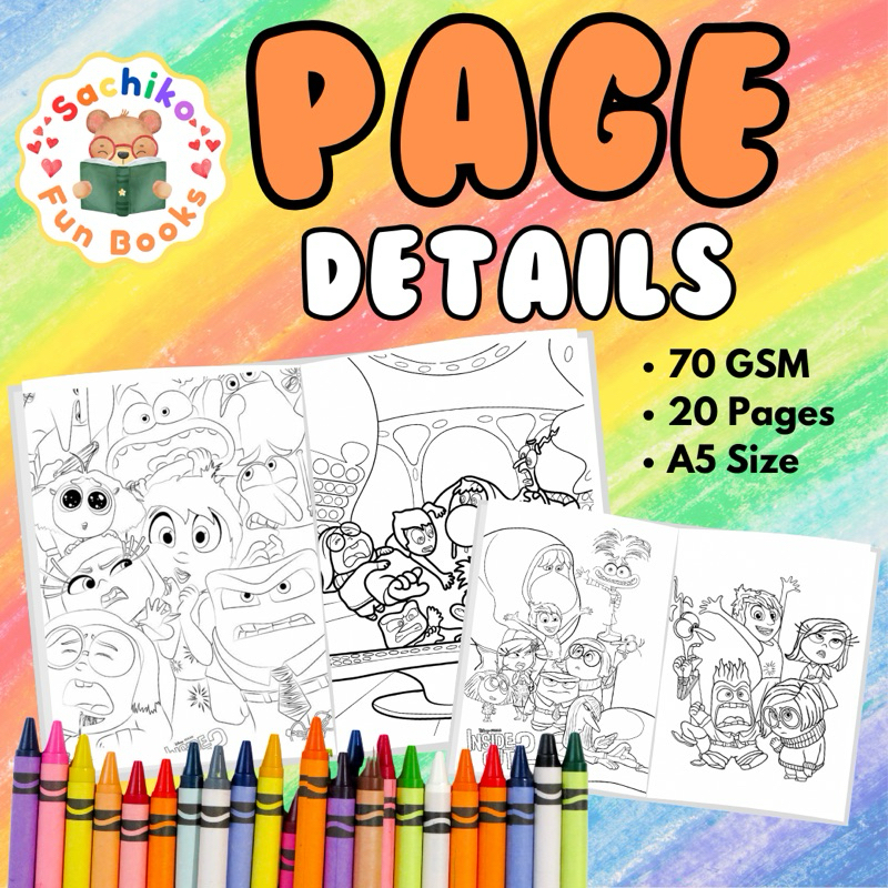 JOY INSIDE OUT DISNEY PIXAR COLORING BOOK WITH STICKER PACK SACHIKO FUN ...