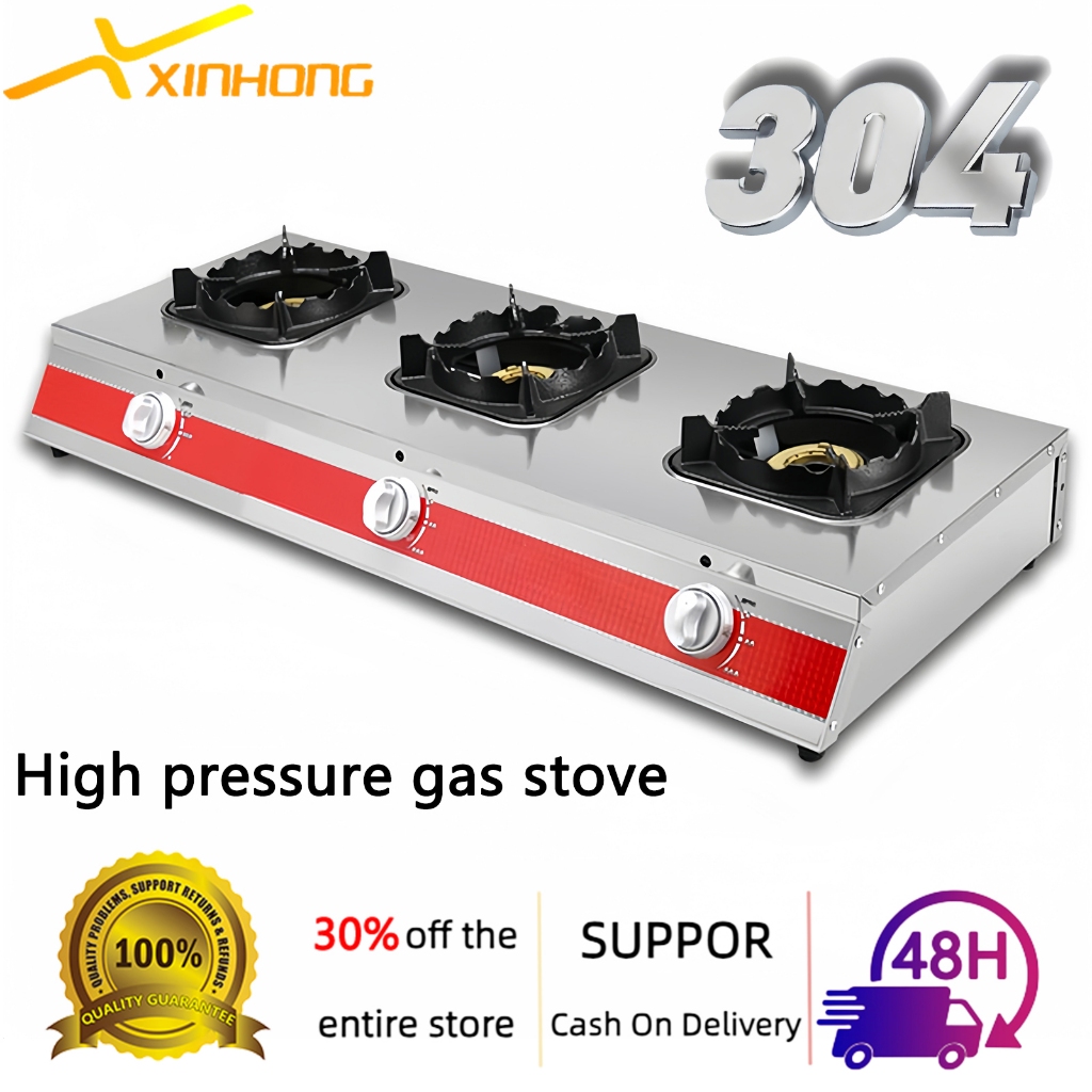 Commercial Stainless steel High pressure Gas stove Kitchen Multi