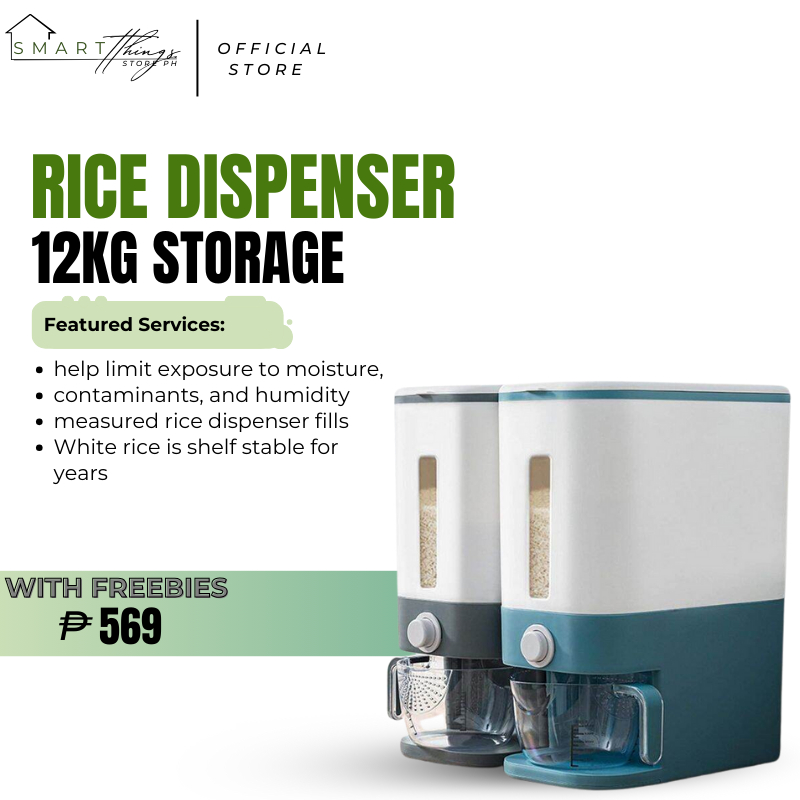 12kg Rice Dispenser and Storage with measuring cup | Shopee Philippines