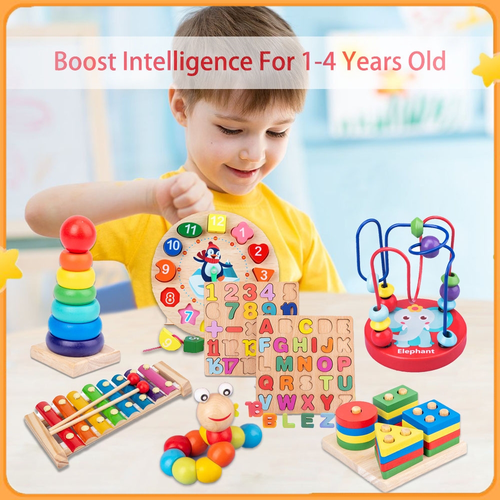 In Educational Toys Learning Materials For Kids Gift Set Jigsaw puzzle  Toys For 1-4 Years Old