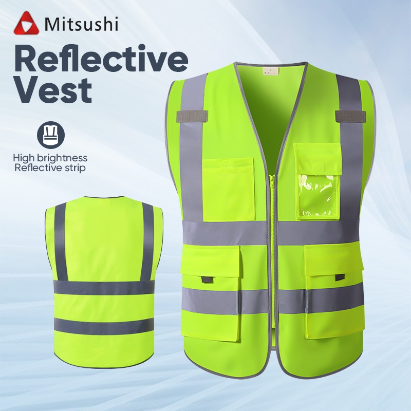 Mitsushi Reflective safety vest high visibility jacket for Night Riding ...