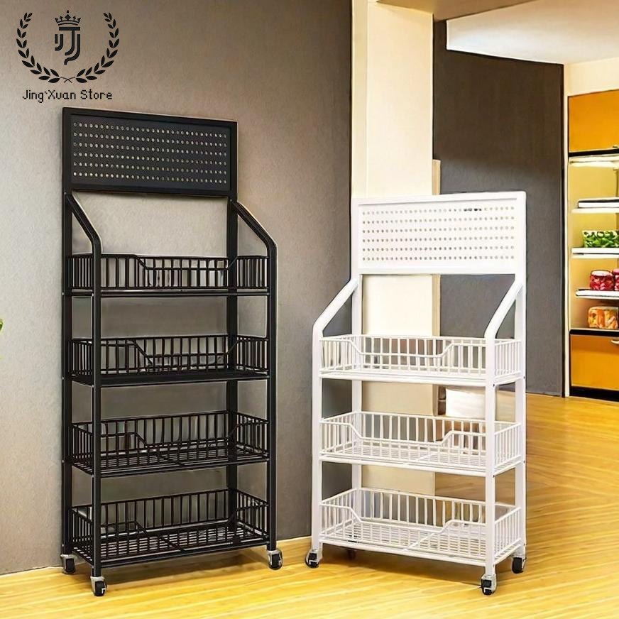 Supermarket shelves Carbon steel kitchen storage rack Snack storage ...