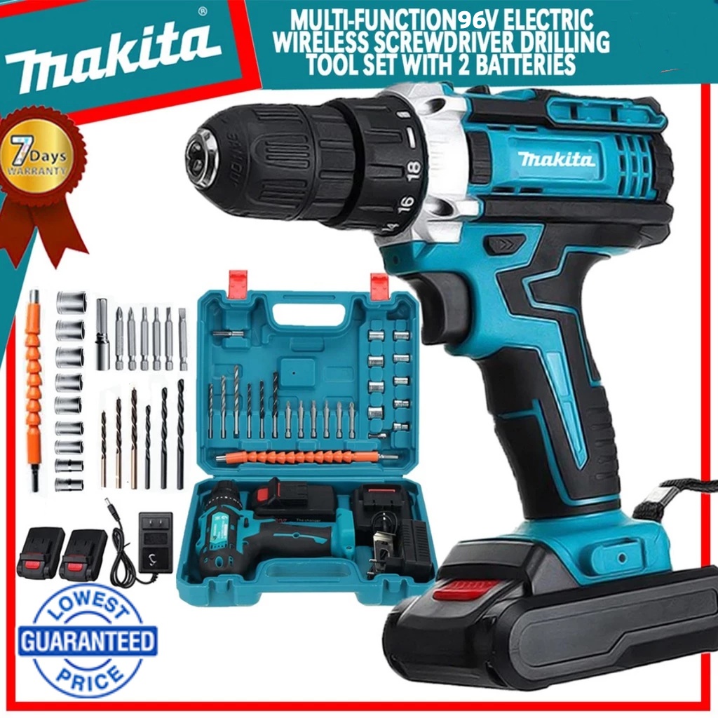 Makita 96V HP333D Cordless Electric Drill Impact Hammer 2X Battery ...