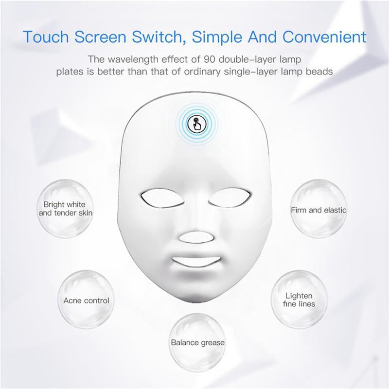 7-color LED photon treatment facial mask instrument, skin rejuvenation ...
