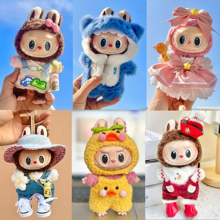 Labubu with clothes Keychain fun little Dolls with Box | Shopee Philippines