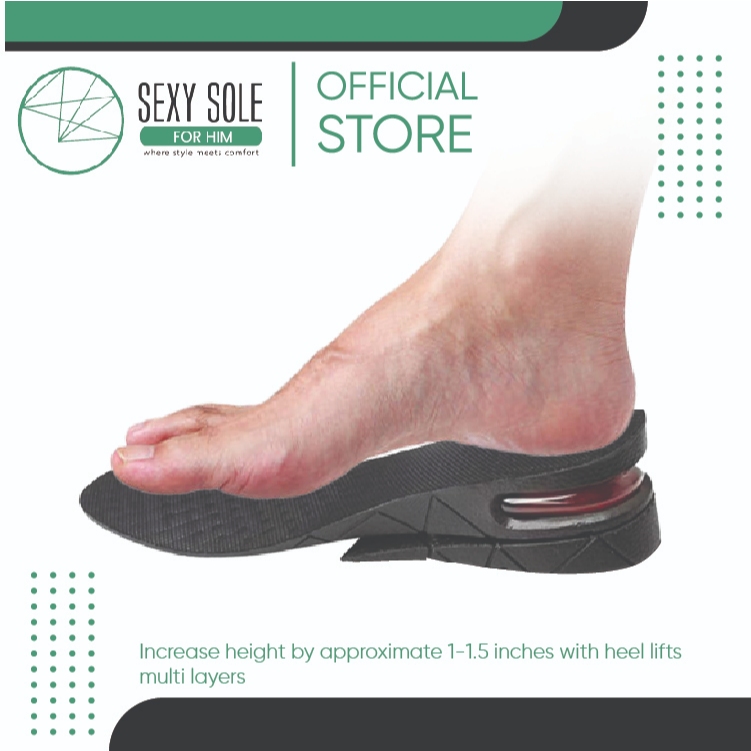The Sexy Sole Height Insole With Additional One Heel Lift Air Cushion  Booster Unisex