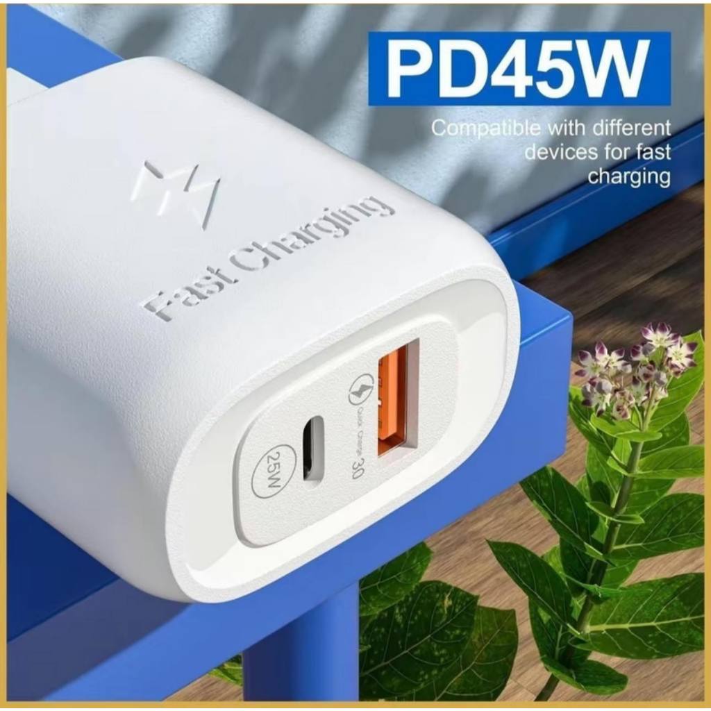Universal PD 45W Charger Fast Charging PD Cord Fast Adaptor Dual Port ...