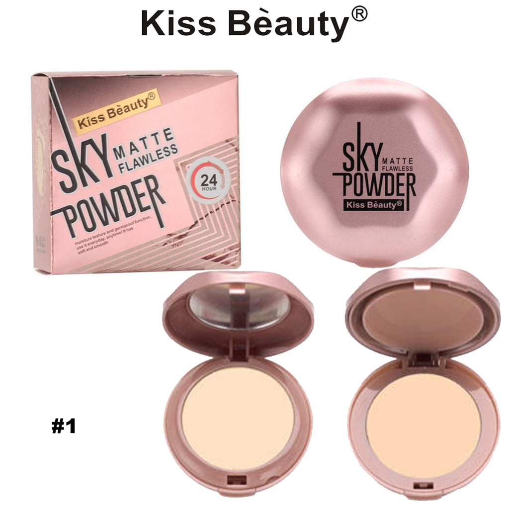 KISS BEAUTY Matte Flawless Sky TWO WAY Powder Moisture Texture and ...