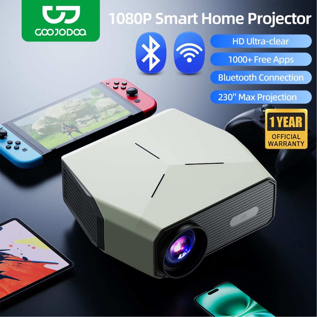 GOOJODOQ Mini Projector for Phone 4K Ultra HD 1080P Laptop Screen ios ...