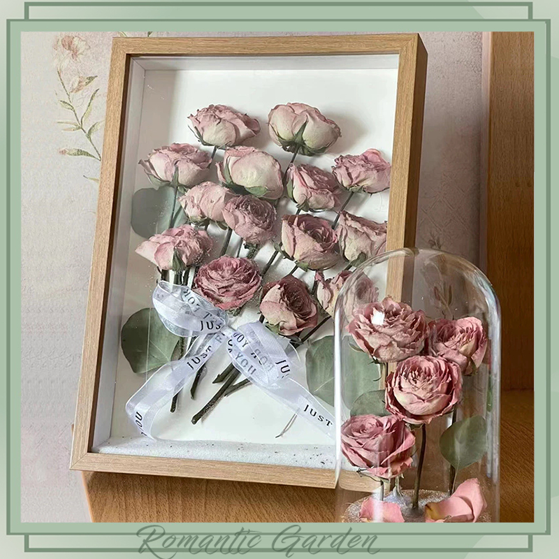 Lowest Price Gift Flower Frame Shadow Box DIY Transparent Glass Wooden ...