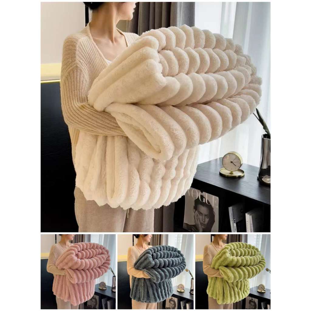 TNC Super Soft And Fluffy Velvet Microfiber Rib Blanket Double Size ...