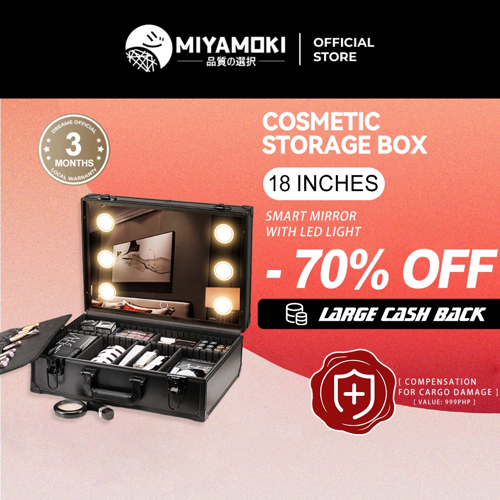 18-inch portable makeup box with light, new large capacity makeup artist  makeup box