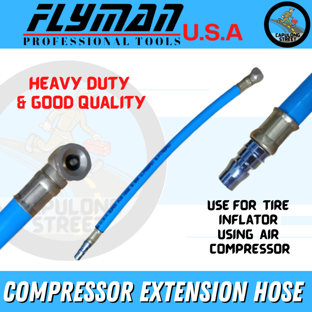 Flyman Compressor Extension Hose 35cm Pito Hose Tire Inflator Tool ...
