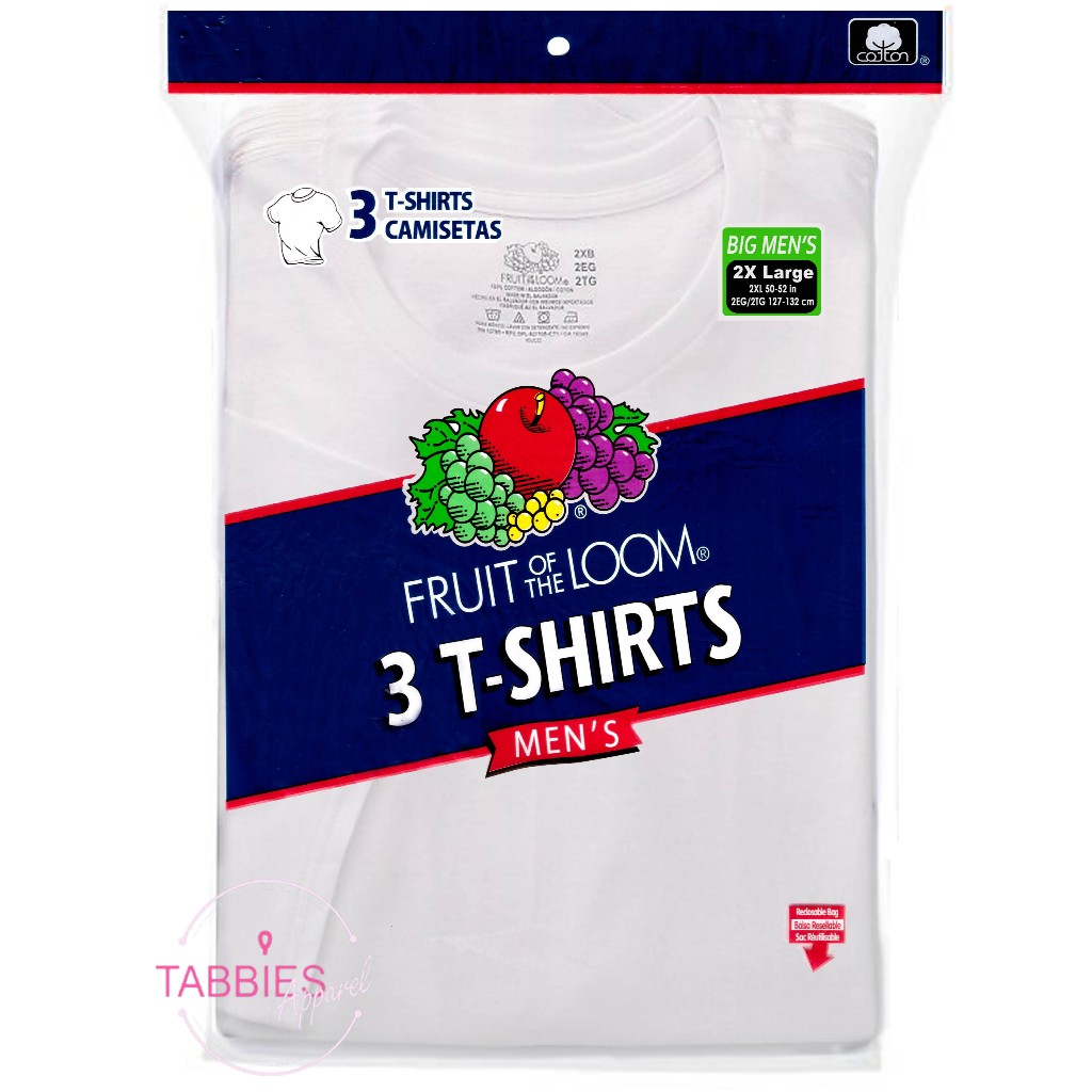 pcs Fruit of The Loom 100% Cotton White T-Shirts
