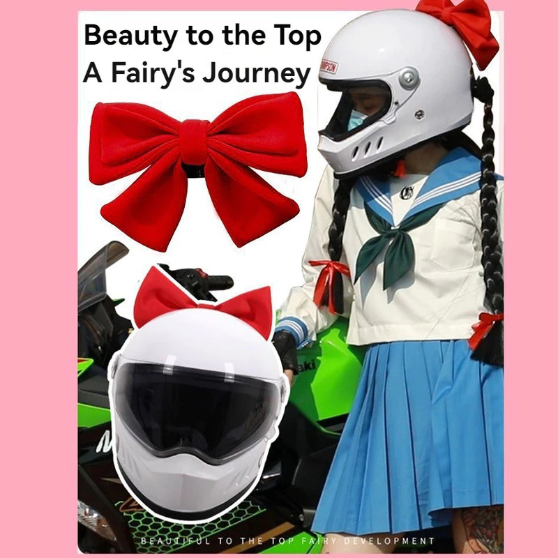 Helmet ribbon Women Decorative Bow Double-layer Cute Electric Bike ...