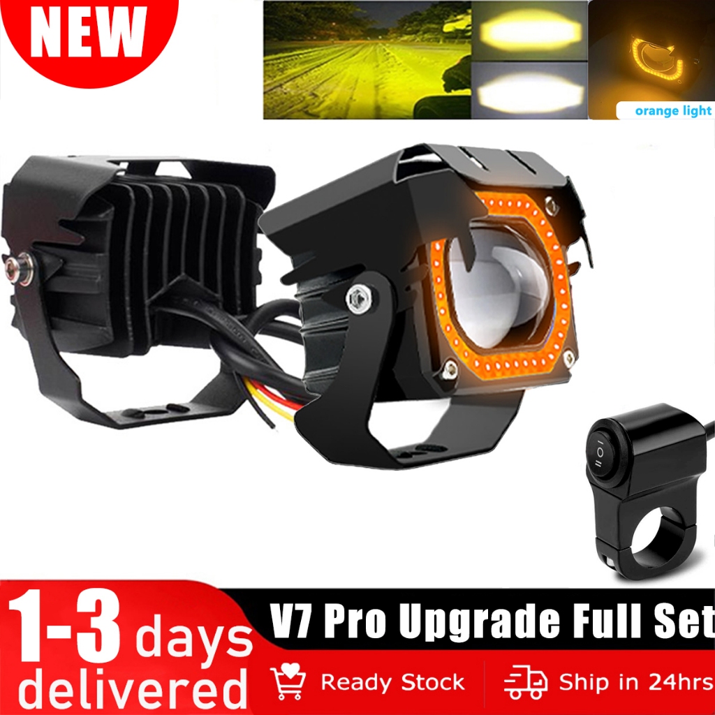2PCS Yellow LED Mini Driving Light Upgraded V7 Pro 2nd Full Set high ...