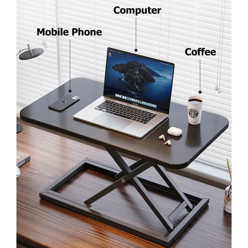 Adjustable Sitting Standing Convertible Desk Workstation Riser Waist ...