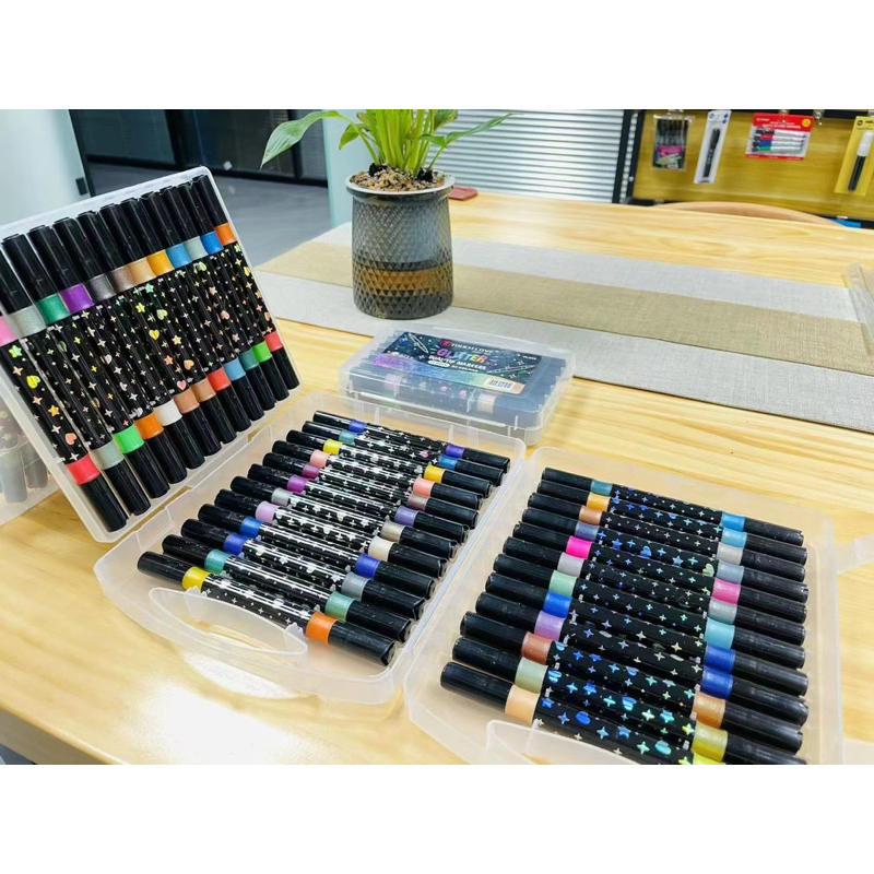 WISDOM TL 225 GLITTER PEN DUAL TIP MARKERS/SCHOOL SUPPLIES | Shopee ...