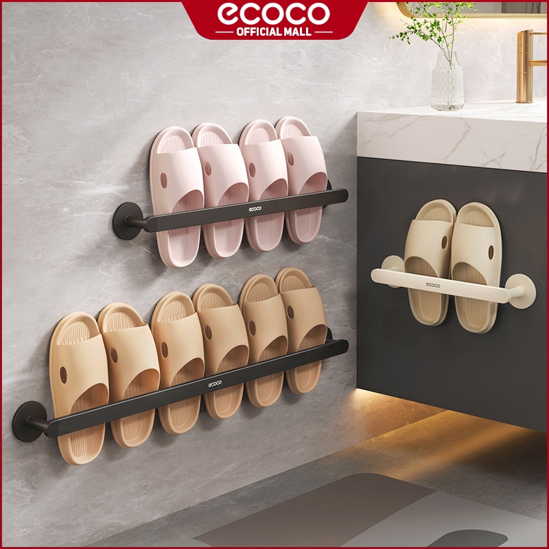 Ecoco Aluminum Slipper Rack Wall-mounted Shoe Rack Storage Hanging ...