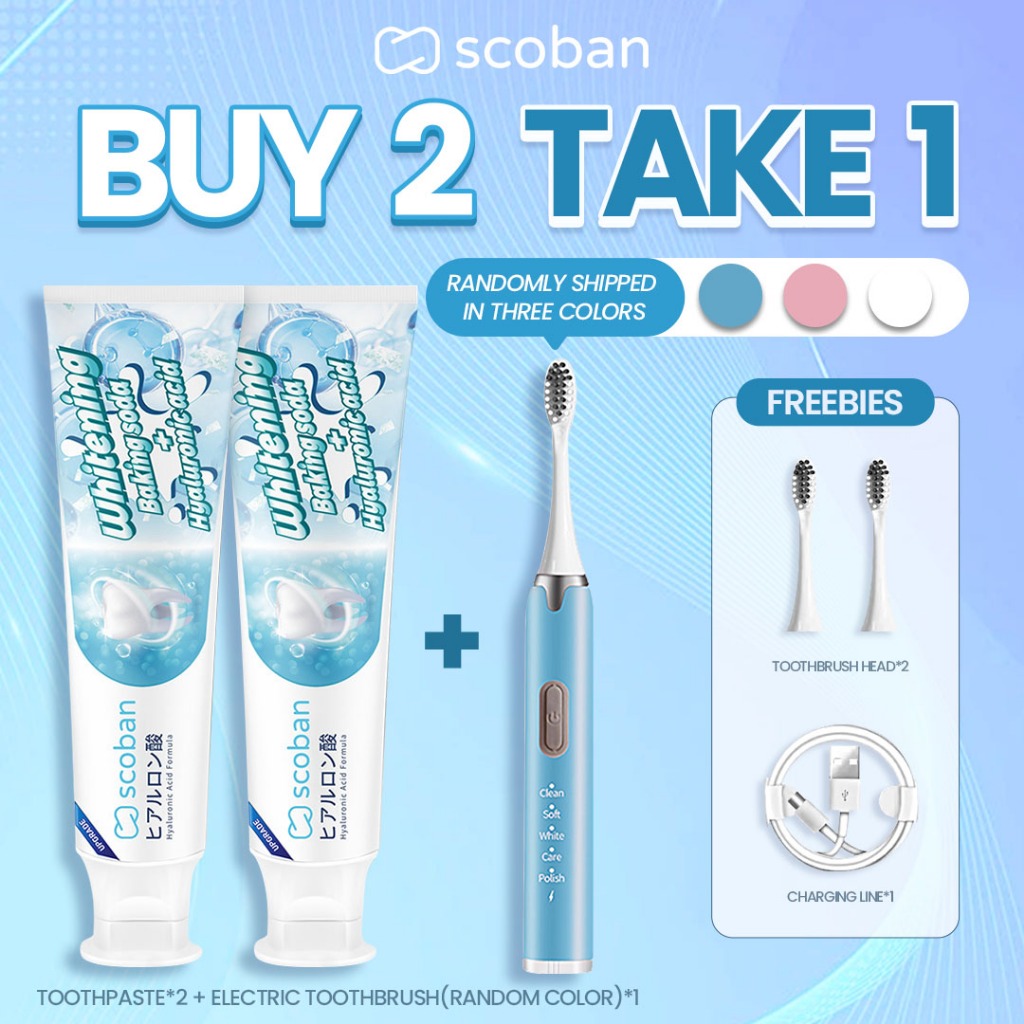 Scoban Japanese Baking Soda Whitening Toothpaste+5mode Electric ...