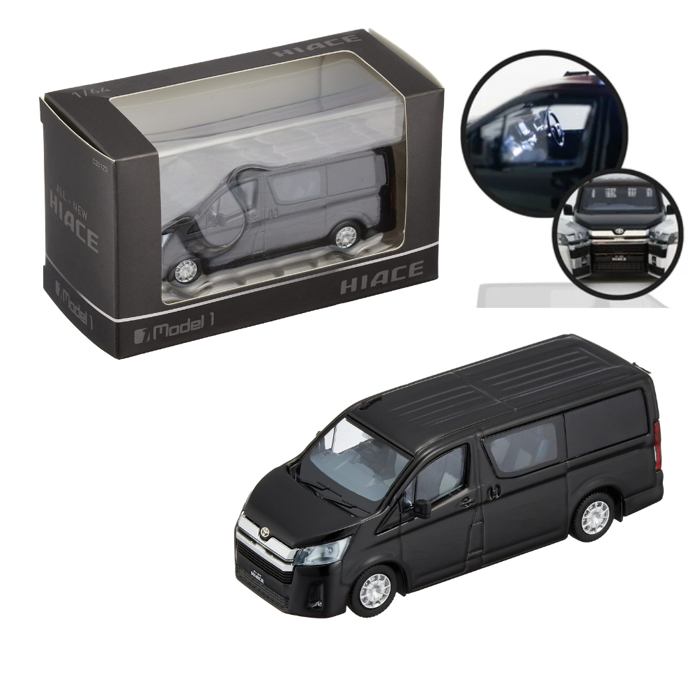 MODEL 1 1/64 Scale Toyota Hiace 300 Black mica Die-cast Car C33123 ...