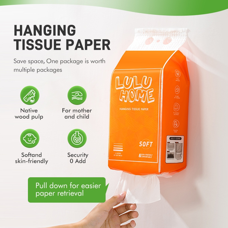 【BUY 1 TAKE 4 FREE】5 pack 1280 sheets Wall-Mounted Tissue Paper, Medium ...