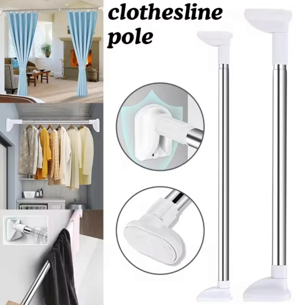 JA5 Rod MultiPurpose Stainless Steel Extendable Curtain Rail Clothes ...
