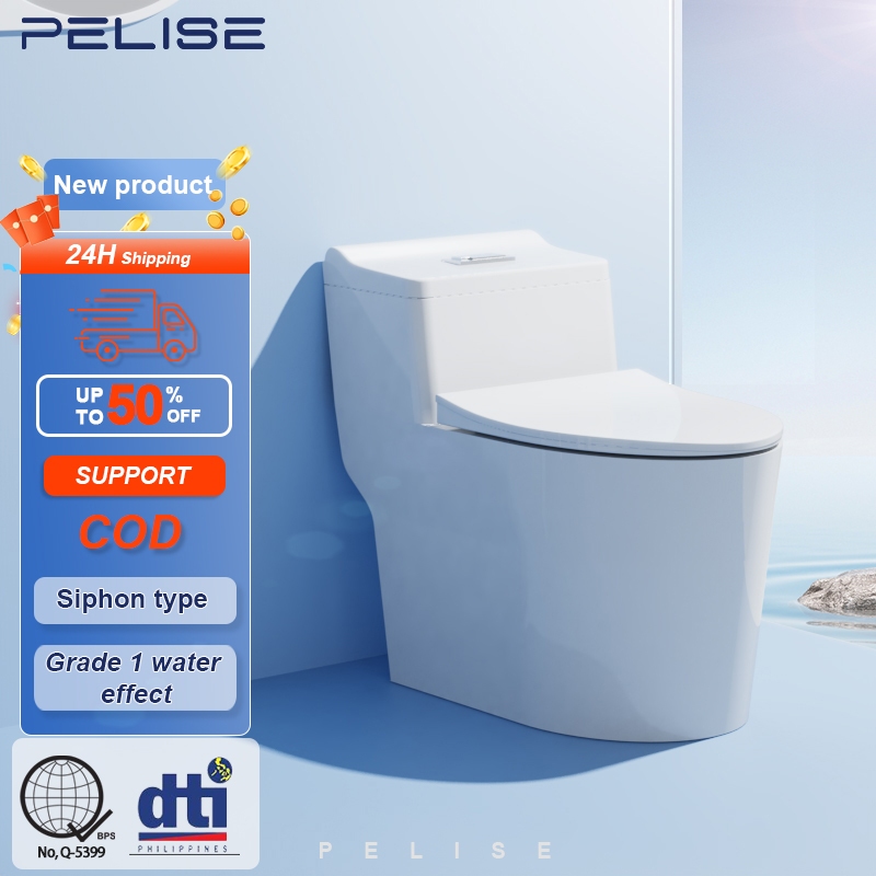 Pelise Ceramic Water Saving Toilet Bowl Set Flush Toilet With Seat ...