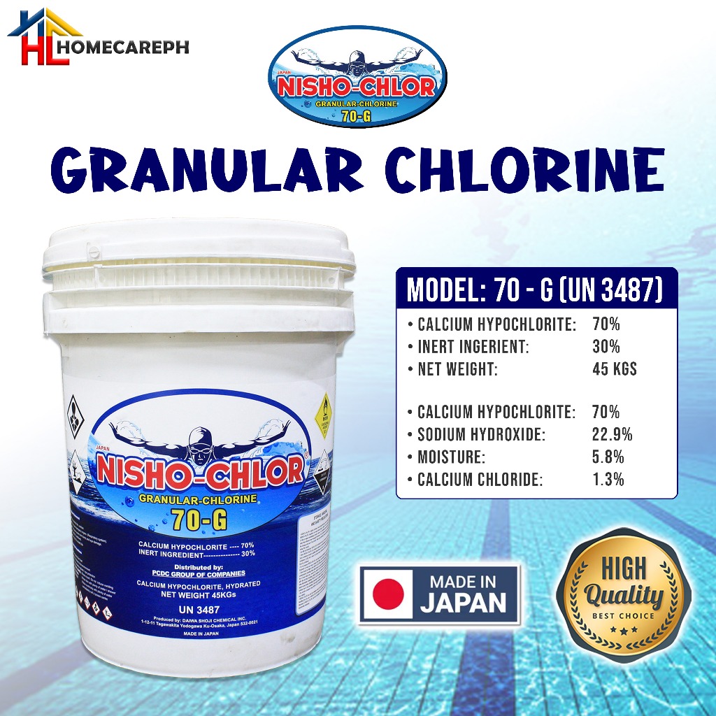 Nisho-Chlor Granular Chlorine Japan 70-G 1 Drum 45kgs | Shopee Philippines