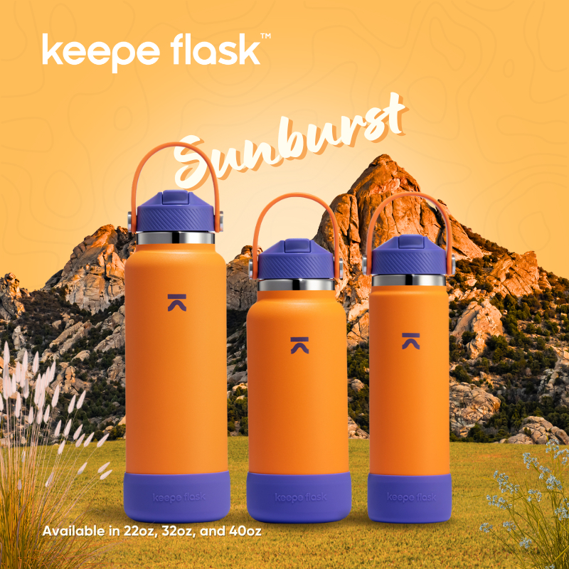 Keepe Flask Vacuum Insulated Tumbler w/ Flex Straw Cap & Silicone Boot ...
