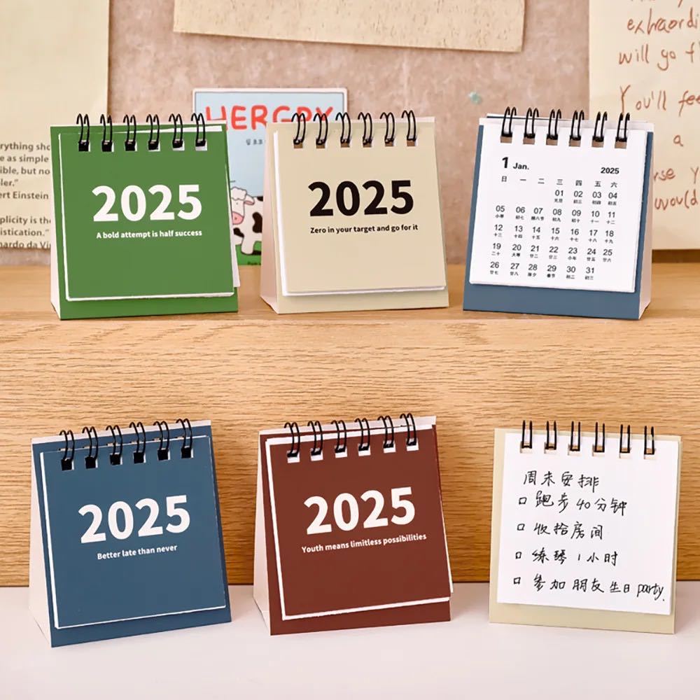 Creative Mini 2025 Calendar Portable Cute Desktop Small Desk Calendar