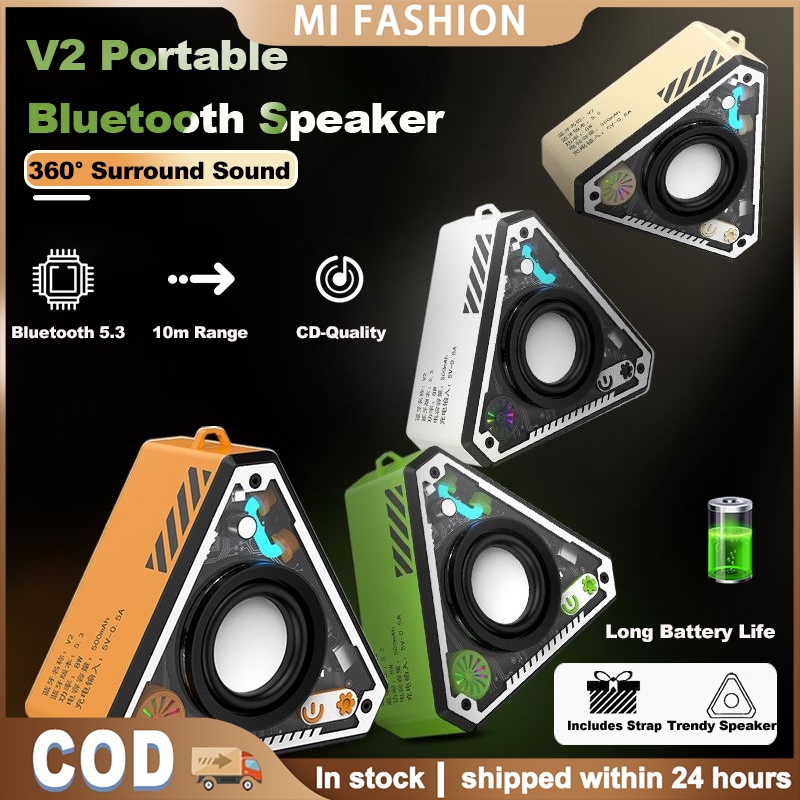 V2 Mini Bluetooth Speaker Wireless Speakers Portable Sound System for ...