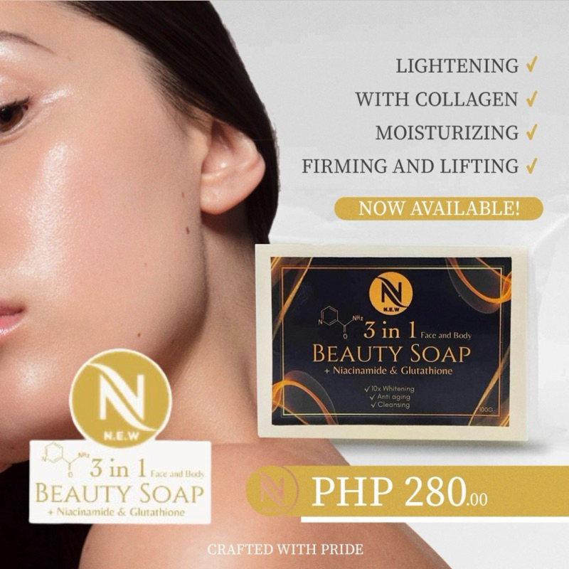 newme glutathione NEWme Advanced 3in1 Beauty Soap +Niacinamide&Glutathione 10xWhitening,  anti-aging and firming