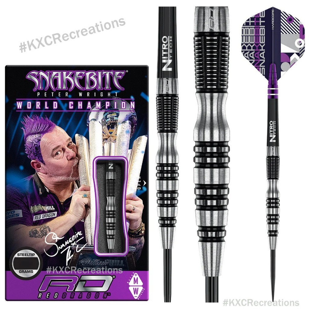 RED DRAGON Peter Wright Snakebite Dart Schäfte - 9 Stück Medium Weiß
