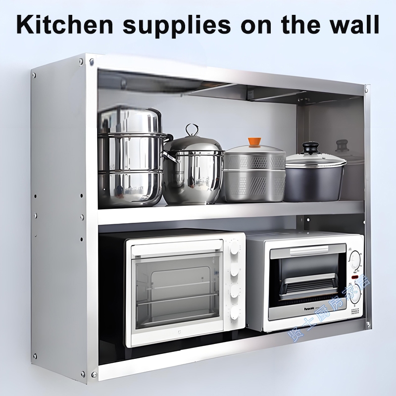304 stainless steel wall mounted kitchen storage cabinet double-layer ...