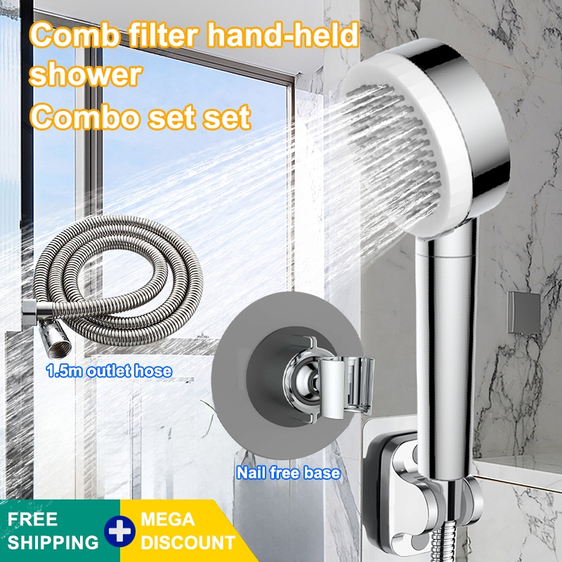 3 in 1 Shower Head Set 3-speed Booster Shower with Hose Portable ...