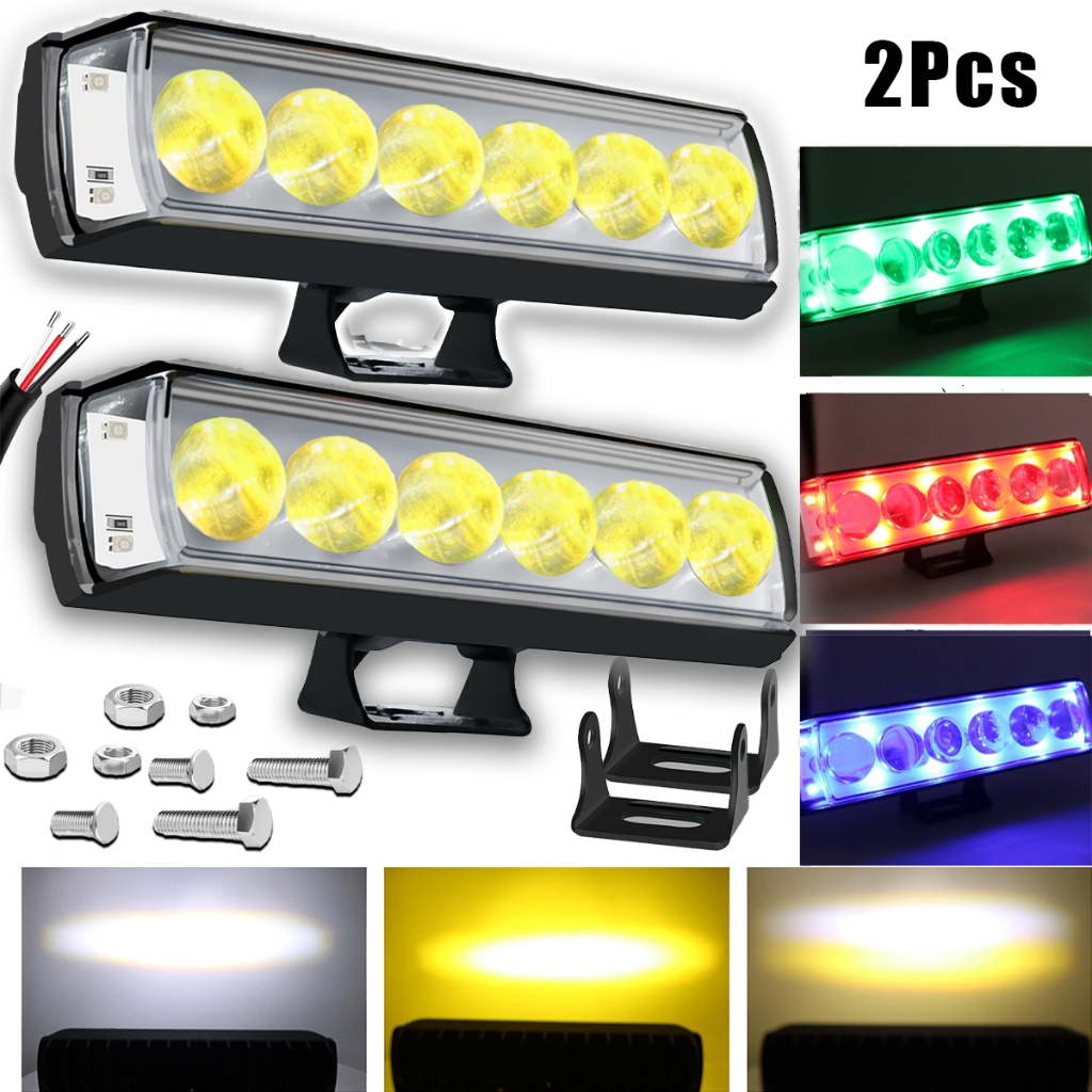 2PCS 30W Colorful 6LED Full Set Mini Driving Light Spotlight High&Low ...