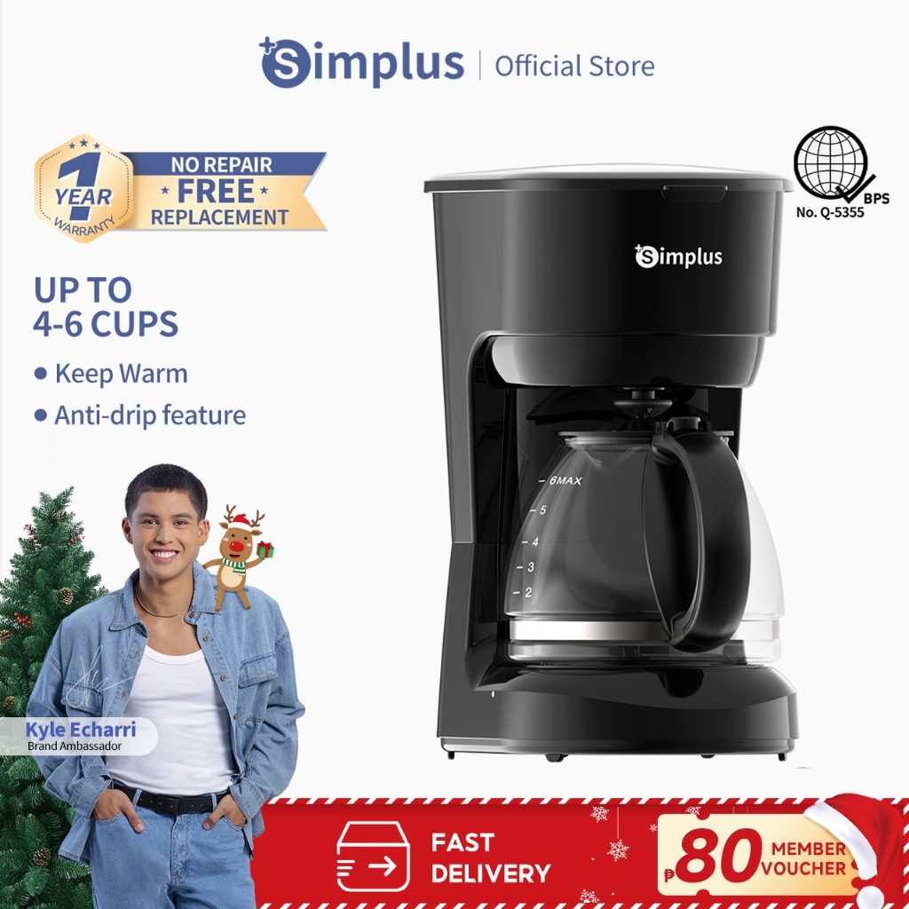 Simplus Coffee Maker Machines Anti Drip Design KFJH011 | Shopee Philippines