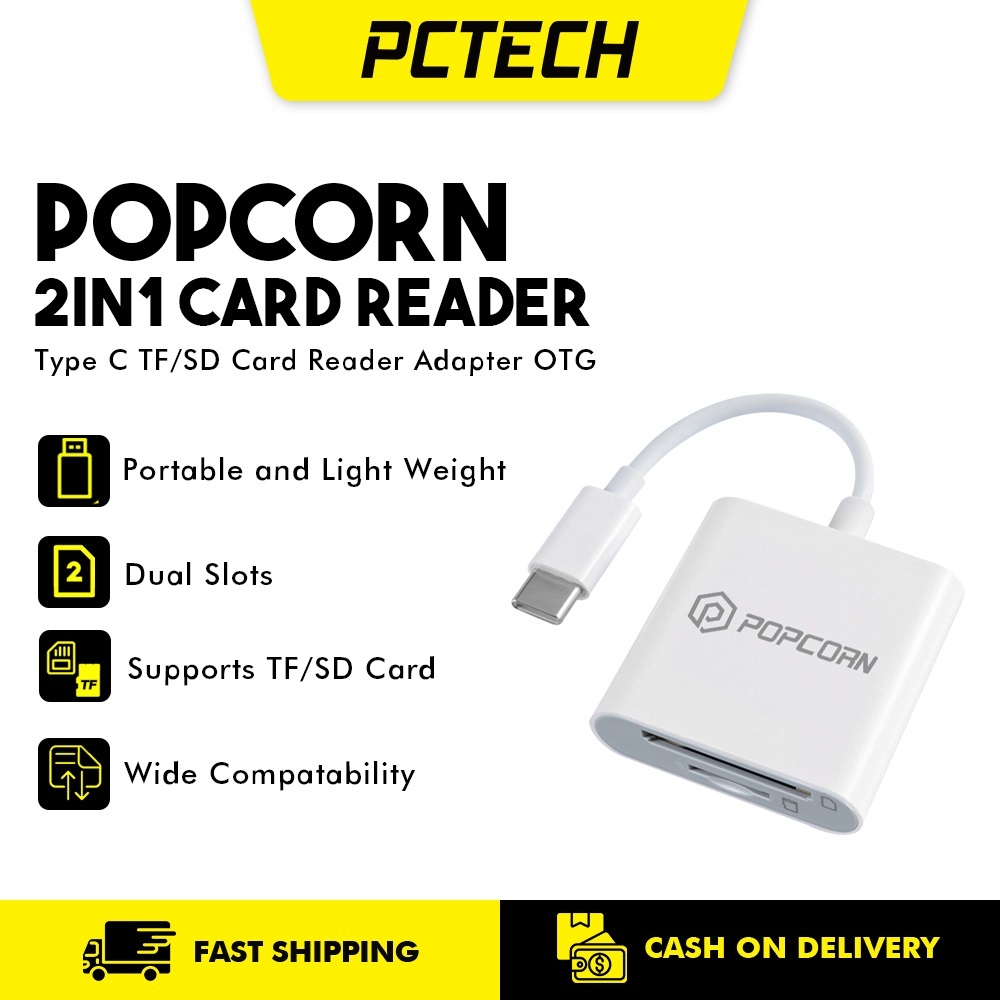 Popcorn 2 In 1 SD TF Memory Card Adapter Multifunction Card Reader Data ...