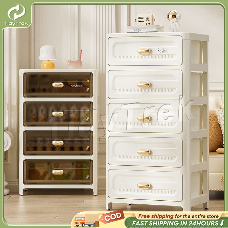 Drawer Cabinet with Wheels Multi-Layer Moveable Night StandFor Clothes ...