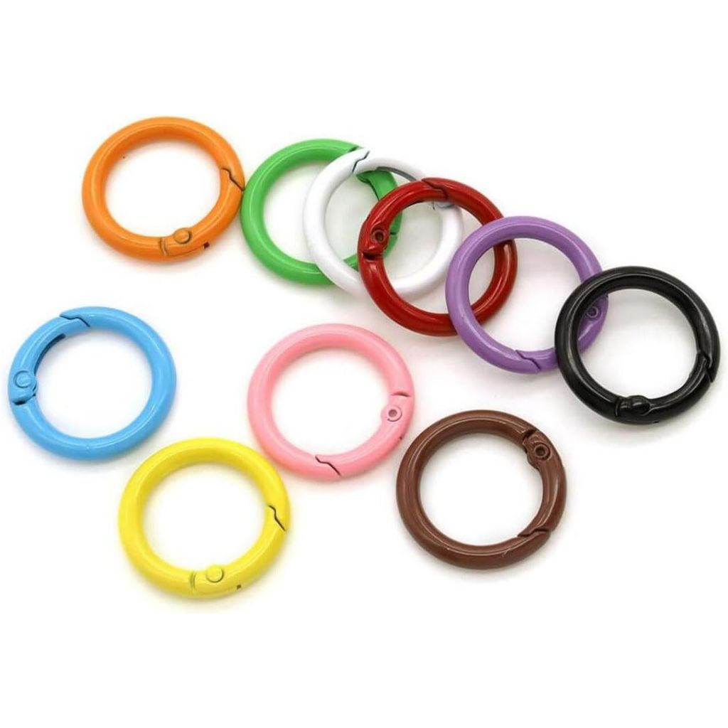 Colorful Spring Clasp O Rings Key Ring Buckle Snap Clip Hook DIY ...