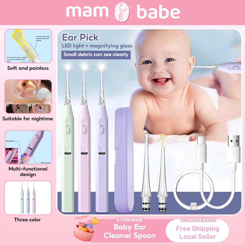 Baby Ear Wax Cleaner Picker Infant Ear Cleaner With Led Light With Soft ...